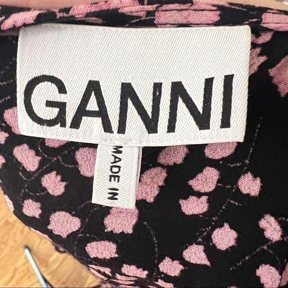 GANNI Floral Flounce Wrap Blouse - Picture 7 of 9